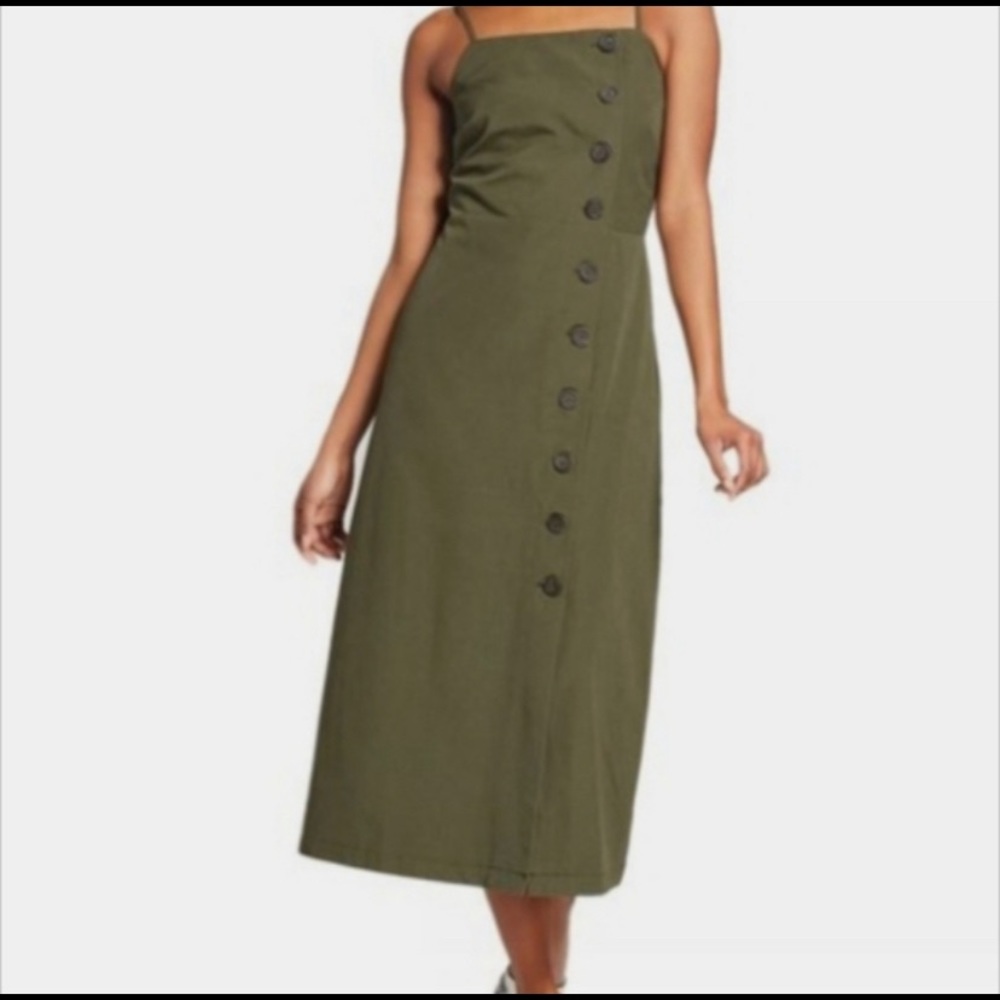 Who What Wear Olive Green Midi Dress